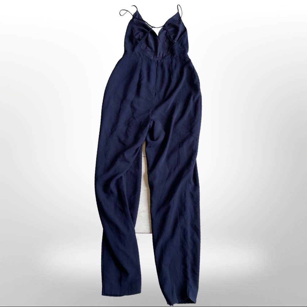 FINDERS KEEPERS JUMPSUIT size small navy strappy open back - Picture 5 of 10